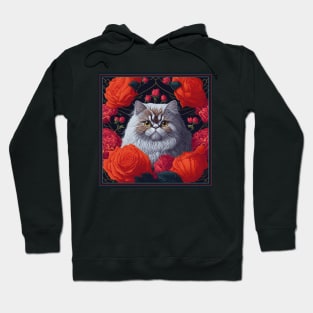 Persian cat. Style vector (red version Persian cat) Hoodie